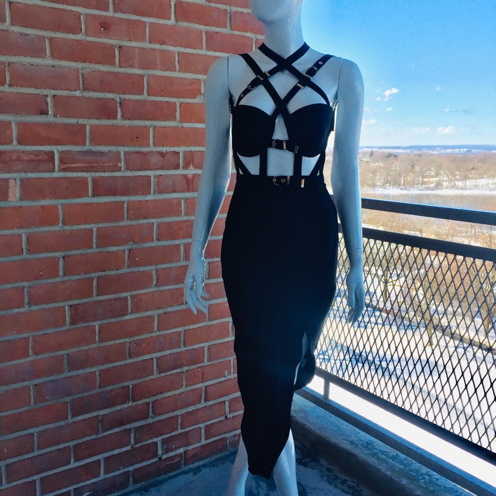 BDSM Strapped Bandage Dress (Black) Small/Medium